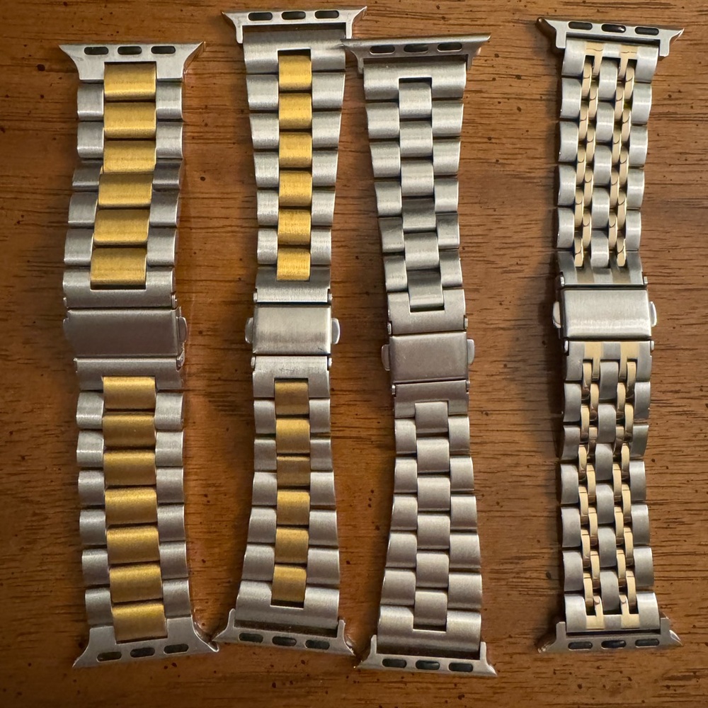 Gold and Silver Metal Watch Bands for Apple Watch